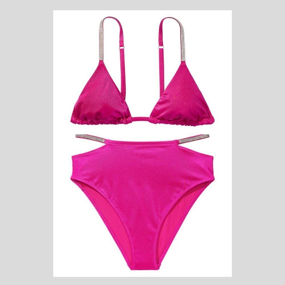 New! SET Victoria’s Secret Swim Shine Strap Bikini Top & Bottom  10480